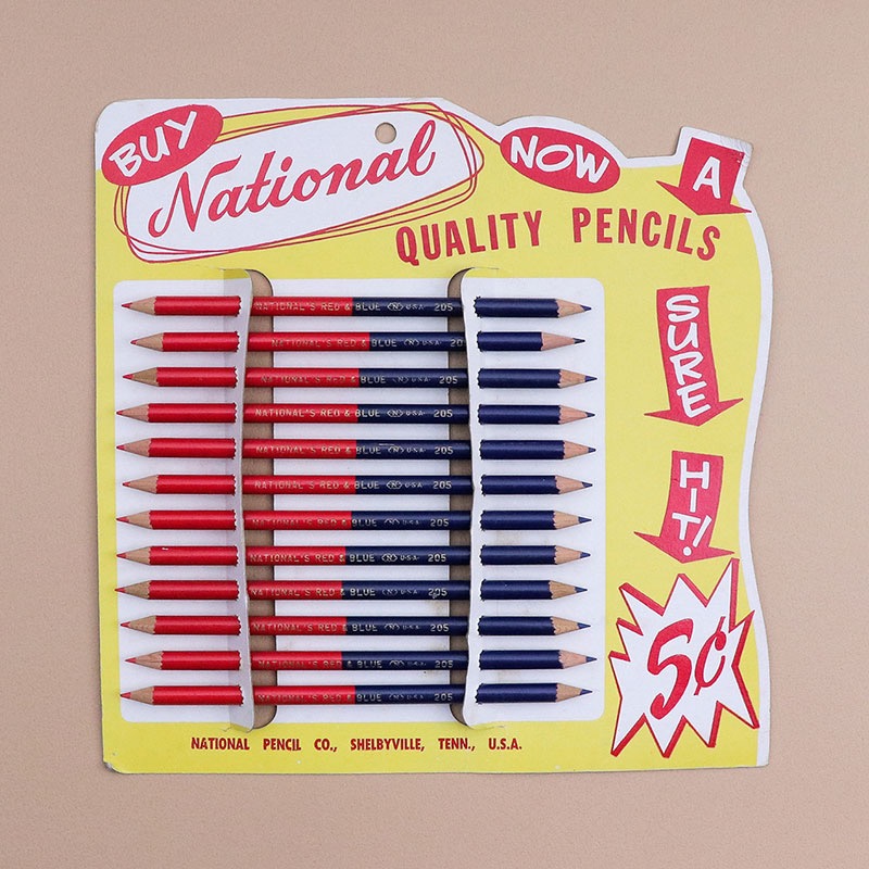 Vintage National&#039;s Red&amp;Blue 205 Pencil