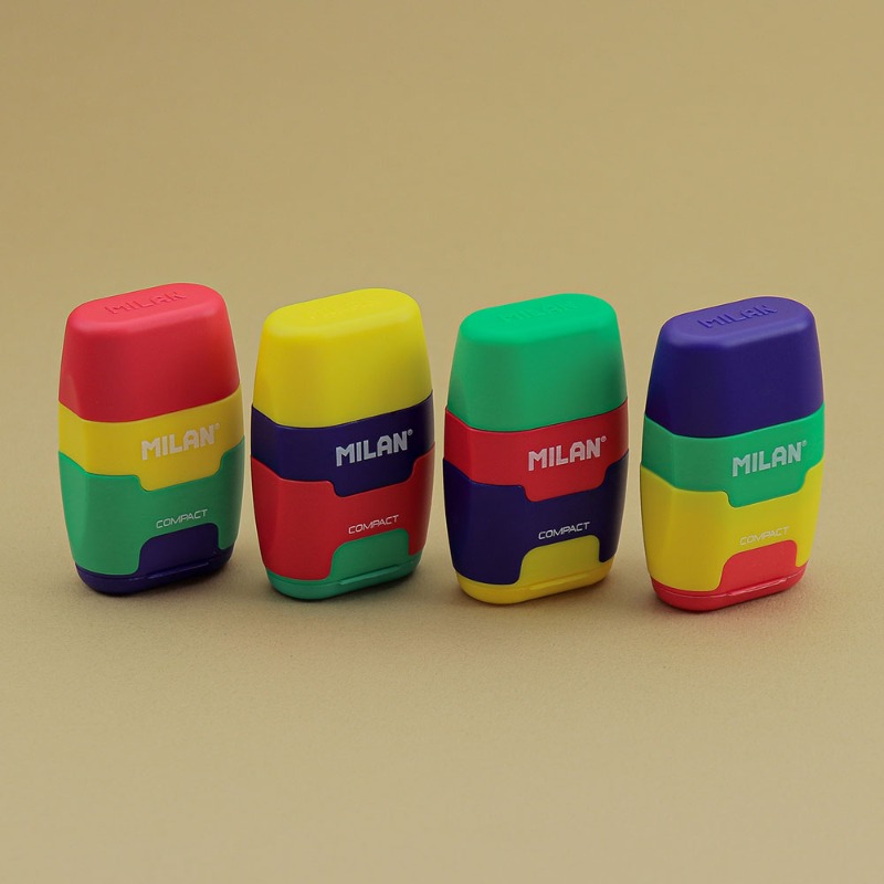 MILAN eraser with pencil sharpener COMPACT Mix